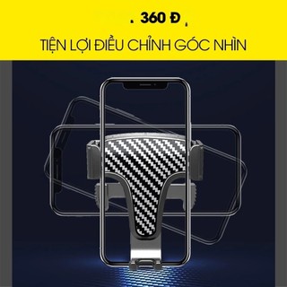 Giá đỡ điện thoại trên ô tô kẹp gắn cửa khe gió điều hoà xoay 360 độ vân cacbon tinh tế nhỏ gọn tiện lợi cho xe
