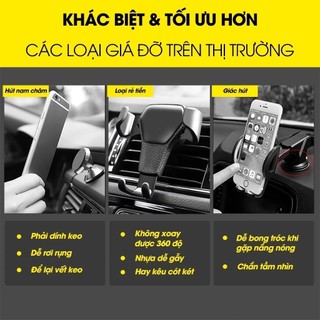 Giá đỡ điện thoại trên ô tô kẹp gắn cửa khe gió điều hoà xoay 360 độ vân cacbon tinh tế nhỏ gọn tiện lợi cho xe