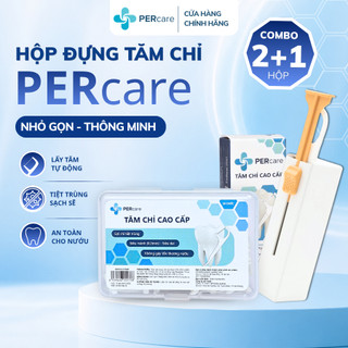 [Combo 2+1] Hộp Đựng Tăm Chỉ Nha Khoa PERcare Tự Động Cao Cấp Tiệt Trùng Nhỏ Gọn Tiện Lợi An Toàn 10 chiếc