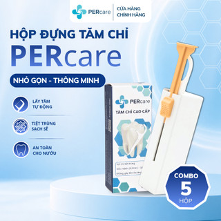 Combo 5 Hộp Đựng Tăm Chỉ Nha Khoa PERcare Tự Động Cao Cấp Tiệt Trùng Nhỏ Gọn Tiện Lợi An Toàn 10 chiếc Made in Viet Nam