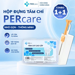 [Combo 1+1] Hộp Đựng Tăm Chỉ Nha Khoa PERcare Tự Động Cao Cấp Tiệt Trùng Nhỏ Gọn Tiện Lợi An Toàn 10 chiếc