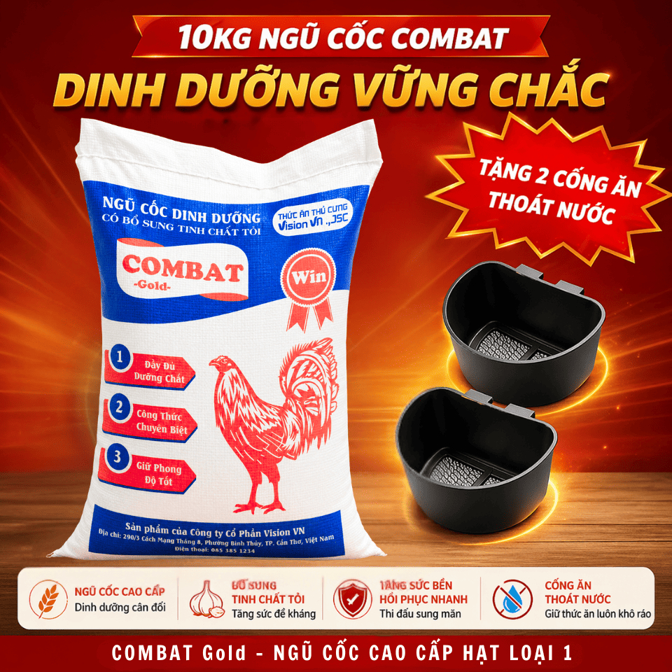 10kg Ngũ Cốc COMBAT Gold 13 loại hạt - Ngũ Cốc Cho Gà Hàng Cao Cấp Loại 1, Đầy Đủ Dinh Dưỡng