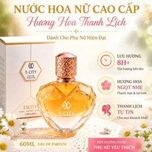 Nước Hoa Nữ 5 City Hương Hoa Quý Phái, Lưu Hương Lâu, Dành Cho Nữ Công Sở Thanh Lịch, Cao Cấp Hot Trend