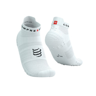 Tất Chạy Bộ Compressport Pro Racing Socks V4.0 Run Low - White/Black, Niagara Blue/White