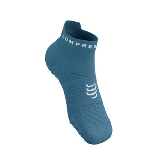 Tất Chạy Bộ Compressport Pro Racing Socks V4.0 Run Low - White/Black, Niagara Blue/White
