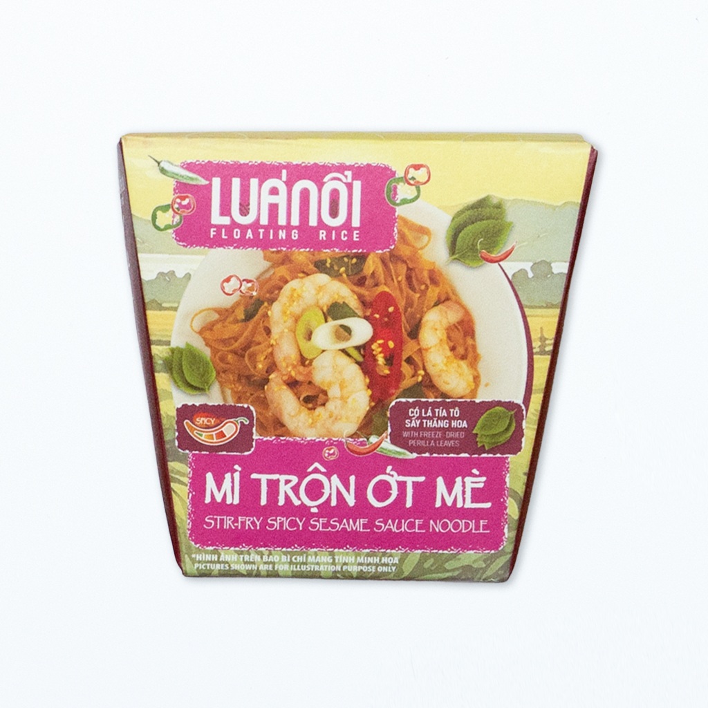 Mì Trộn Lúa Nổi AMANA Vị Ớt Mè / Vị Quảng Thơm Ngon Đậm Đà (Hộp giấy 85g)