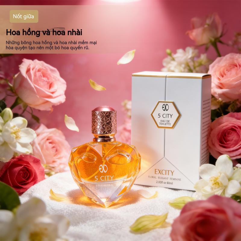 Nước Hoa Nữ 5 City Hương Hoa Cao Cấp, Lưu Hương 8H+, Cho Nàng Thanh Lịch, Nước Hoa Nữ Bán Chạy, 95% Phái Nữ Yêu Thích
