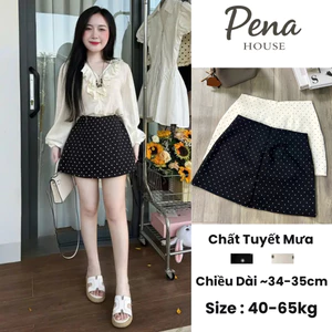 Chân Váy Chấm Bi Ngắn Chữ A Có Lót Quần Cạp Cao Khóa Kéo Bigsize Nữ Hàng loại 1 - Pena 555