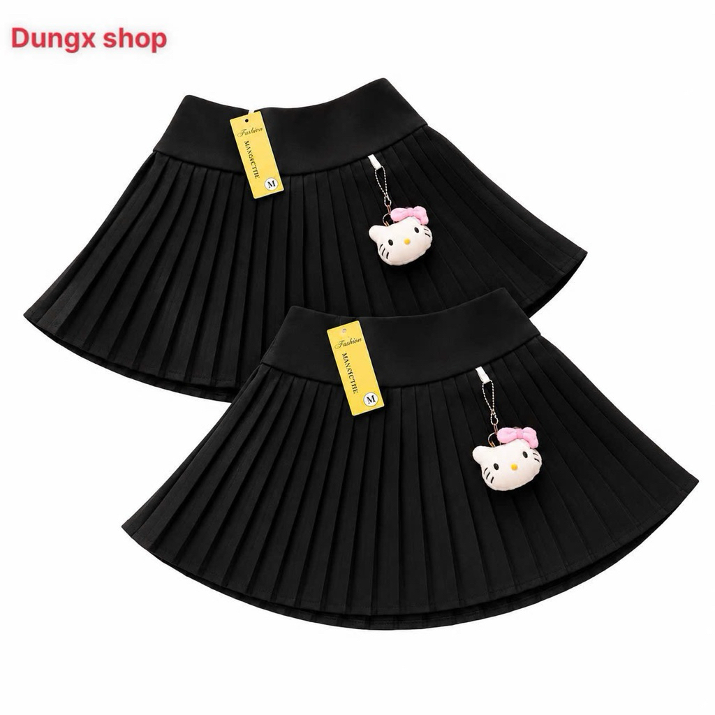 Chân váy màu đen bé gái có móc charm (có quần lót trong)