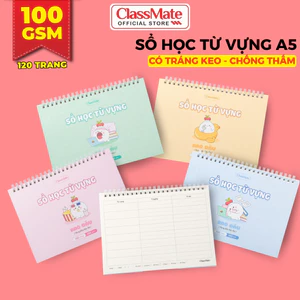 Sổ Tay Học Từ Vựng 100GSM A5 120 Trang Tráng Keo Chống Thấm, Sổ Từ Mới Lò Xo Ngang, Sổ Từ Vựng Tiếng Anh Trung Hàn Nhật
