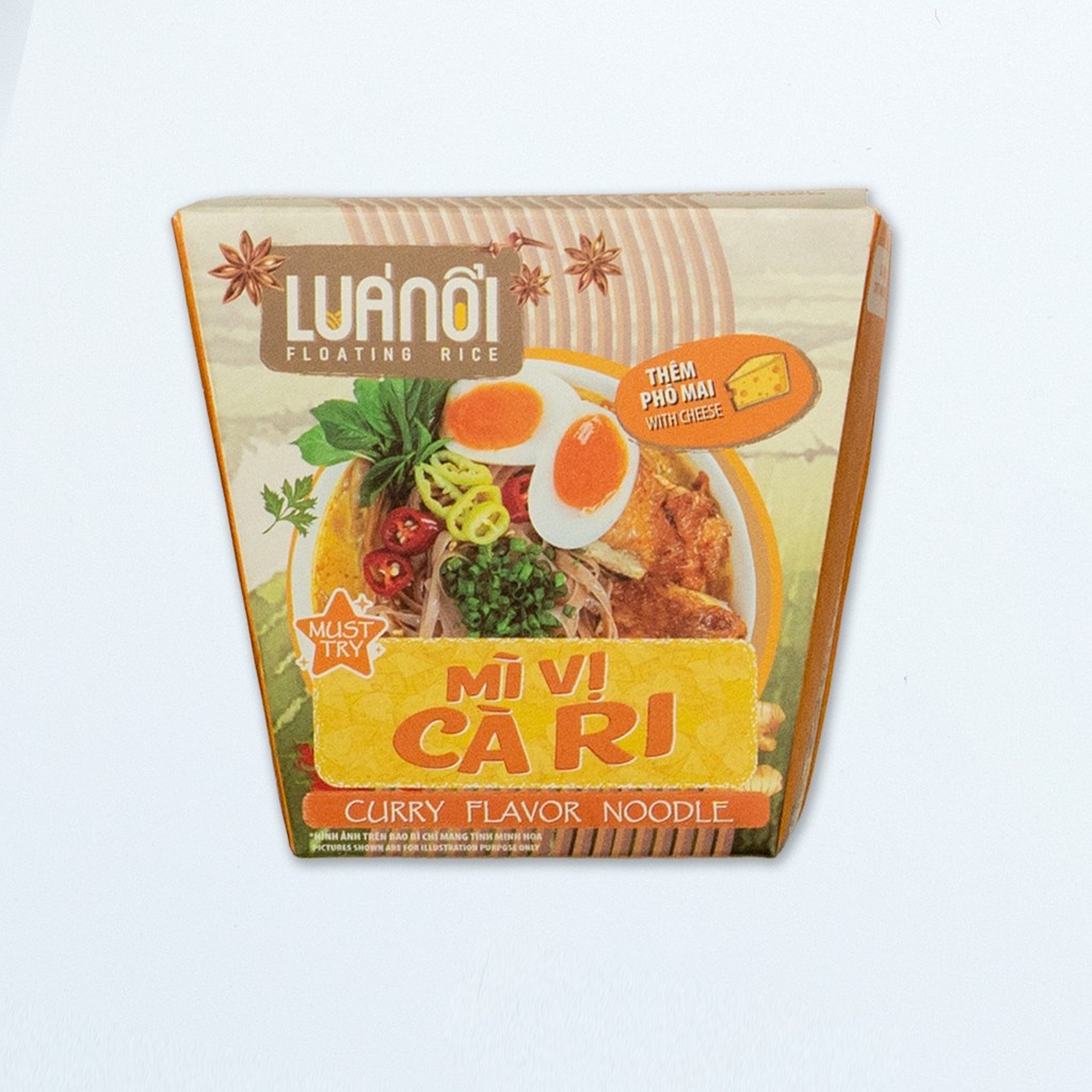 Mì Lúa Nổi AMANA Đậm Vị Shoyu & Cà Ri Thơm Cay (Hộp giấy 80g)