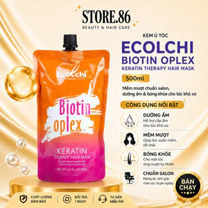 Kem Ủ Tóc Ecolchi Keratin Biotin Oplex 500ml | Mềm Mượt Chuẩn Salon, Dưỡng Ẩm & Bóng Khỏe Cho Tóc Khô Xơ