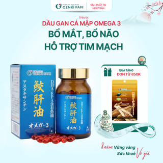 TPBVSK Omega 3 Bổ Mắt Hỗ Trợ Người Cận Thị, Tốt Cho Trí Não Tim Mạch, Astaxanthin Ngăn Ngừa Lão Hóa Genki Fami Nhật Bản
