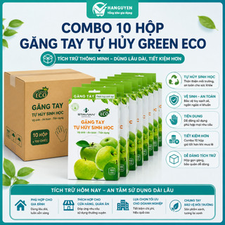 Combo sỉ 10 hộp găng tay tự hủy sinh học Green Eco đa năng, phù hợp nội trợ và chế biến thực phẩm