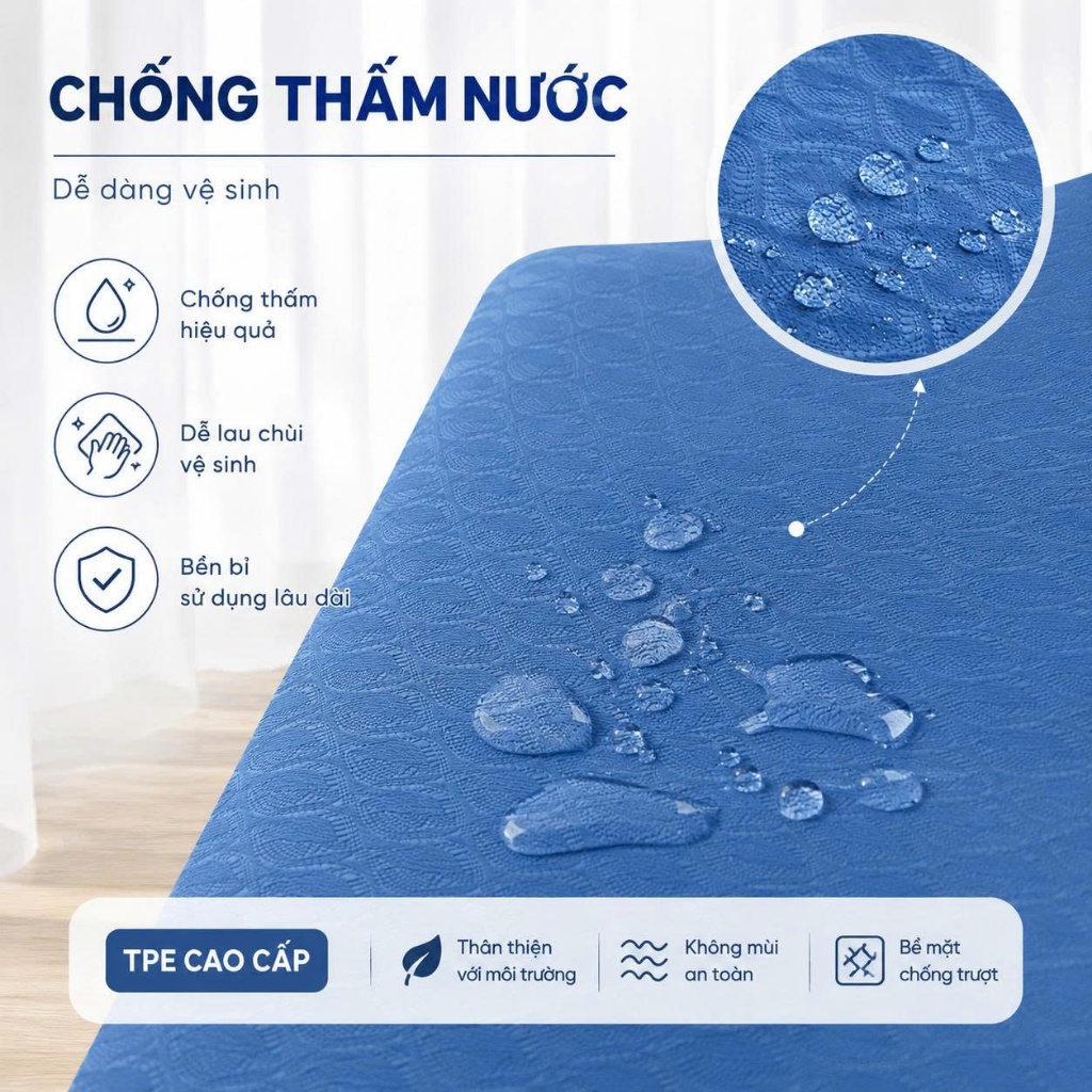 Thảm Yoga Định Tuyến 6/8/10mm Chống Trượt Chất Liệu TPE Cao Cấp Kèm Túi Đựng Đàn Hồi Tốt TOPBODY