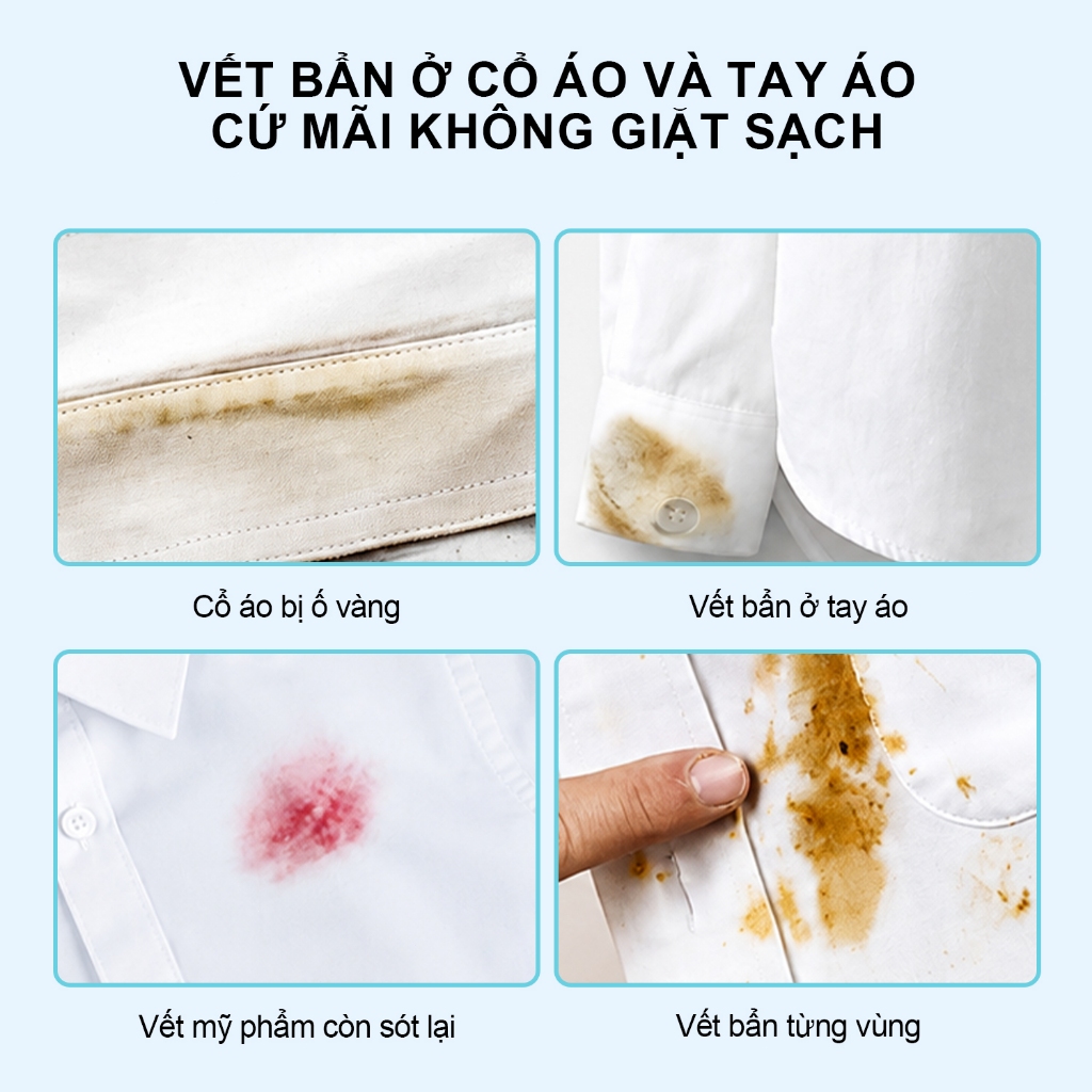 GrePower Xịt bọt tẩy vết bẩn cổ áo vải vóc 300ml có vòi xịt tiện lợi tẩy sạch vết bẩn cứng đầu cho quần áo gia đình