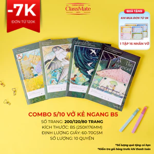 Combo 5/10 Vở Kẻ Ngang 200/120/ 80 Trang CLASSMATE Giấy 60-70gsm, Vở Viết Môn Học Chính Cho Học Sinh Cấp 2, Cấp 3