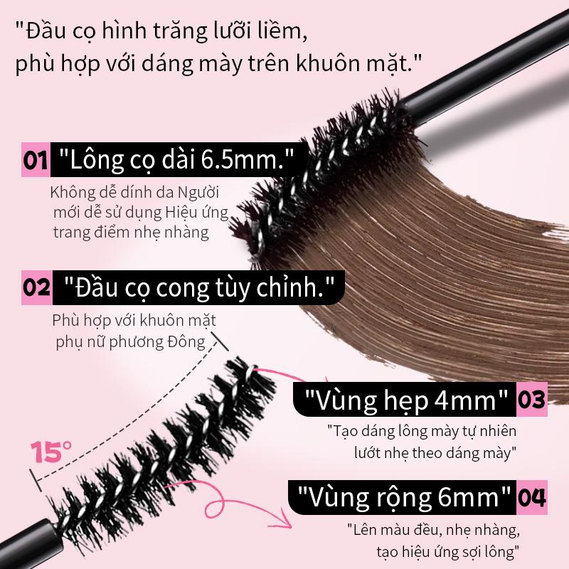 ROCKSWEET RS Mascara Lông Mày Nâu hồng nhạt – Chống nước, lâu trôi, nhanh khô, không lem