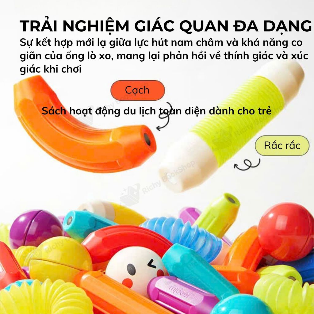 Đồ chơi thanh lắp ghép nam châm Mideer Rainbow Magnetic Building Sticks 26 chi tiết cho bé