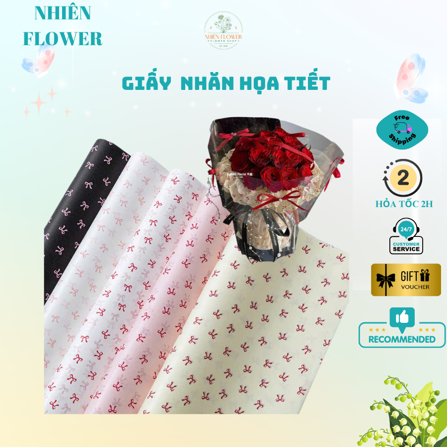 Giấy Nến Nhăn Họa Tiết Chuyên Dụng Gói Hoa, Trang Trí Giỏ Quà, Decor Handmade Dạng Tệp 10-20 Tờ