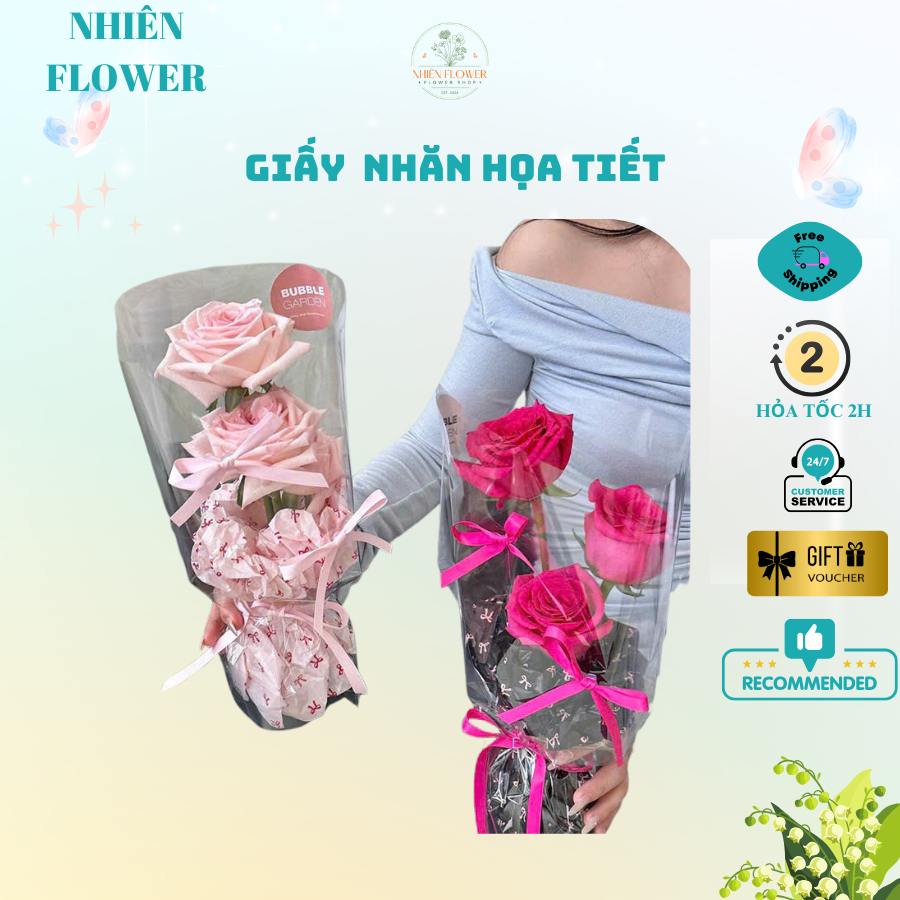 Giấy Nến Nhăn Họa Tiết Chuyên Dụng Gói Hoa, Trang Trí Giỏ Quà, Decor Handmade Dạng Tệp 10-20 Tờ