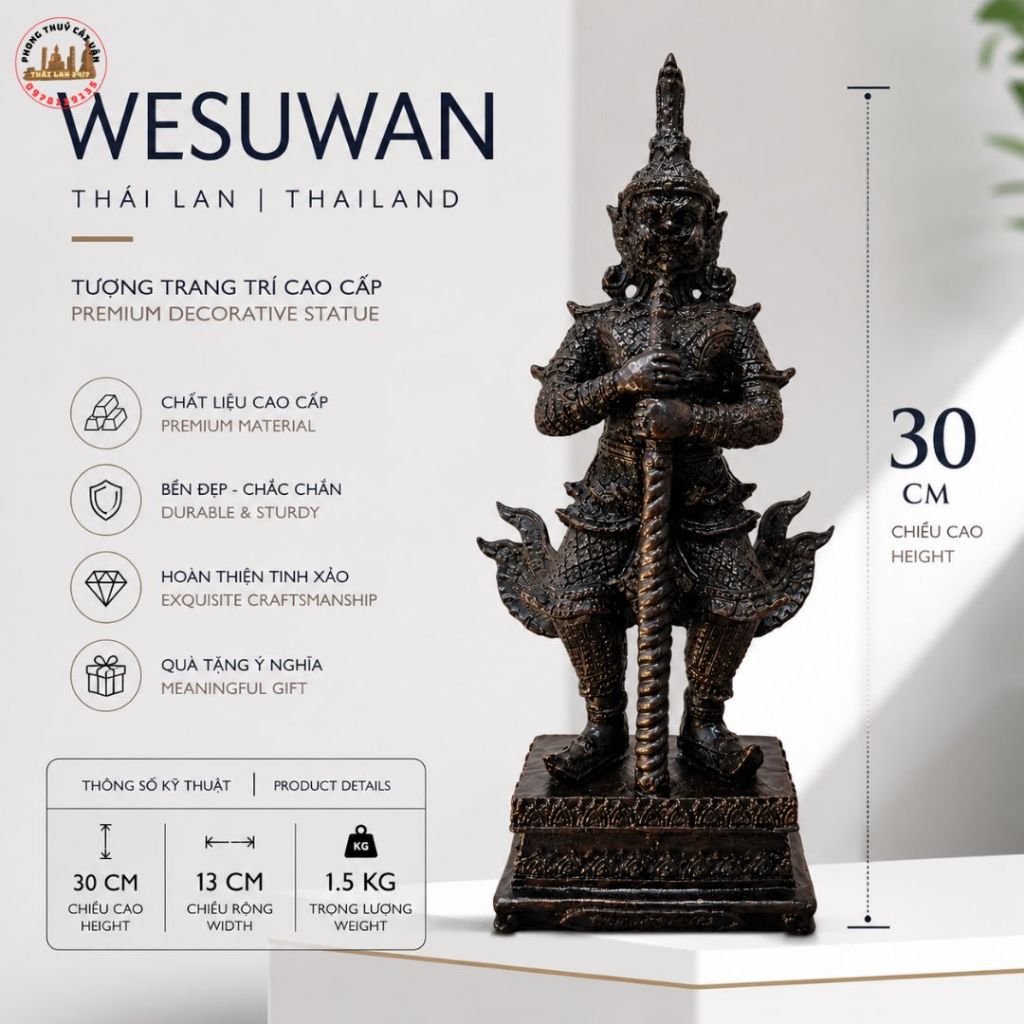 Vật Trang Trí Kệ Sách Mẫu Wessuwan Thailand 30cm Món Quà ý Nghĩa Cho Bạn Bè