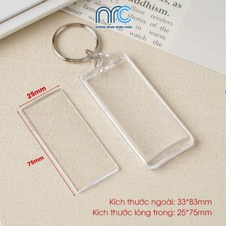 (Combo 20 Cái) Móc khoá Photobooth, Móc khoá mica mã QR, Phôi móc khoá trong suốt - Đa dạng kích thước