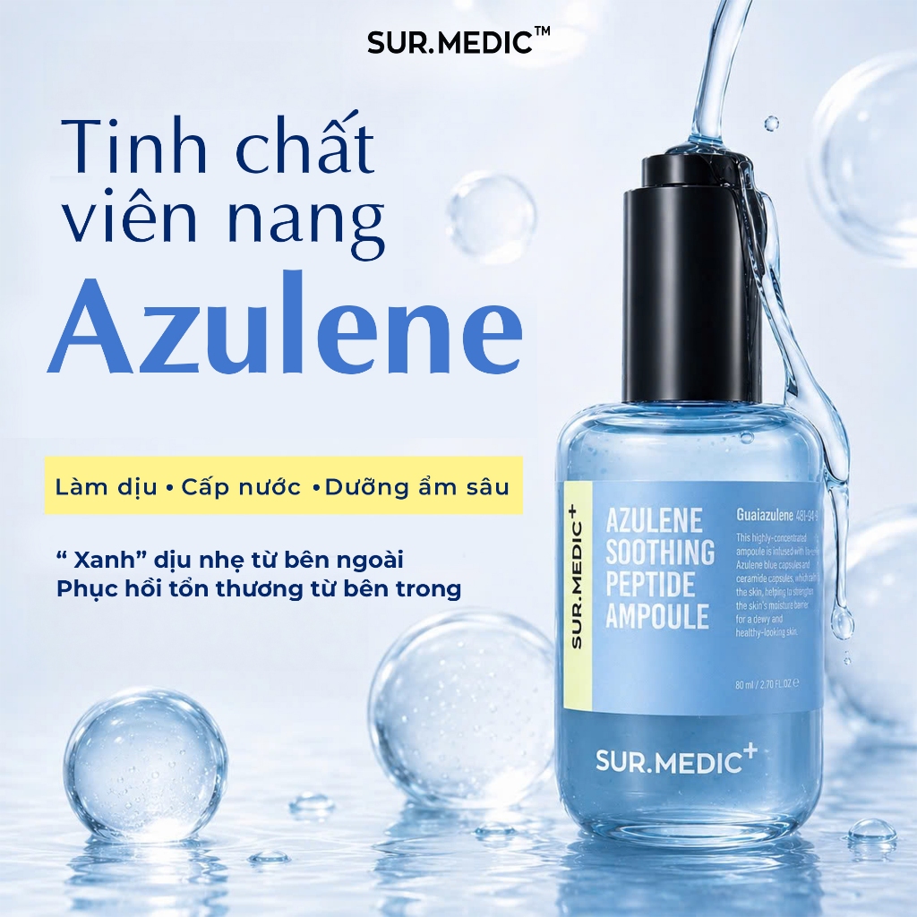 Surmedic x VHL - Tinh Chất Cấp Ẩm Sâu Sur.medic Azulene Soothing Peptide Ampoule 80ml | BigBuy360 - bigbuy360.vn