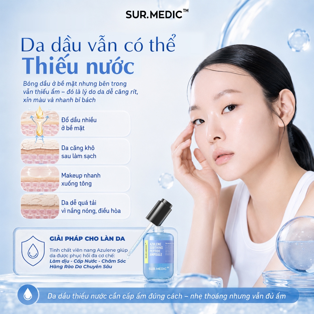Surmedic x VHL - Tinh Chất Cấp Ẩm Sâu Sur.medic Azulene Soothing Peptide Ampoule 80ml | BigBuy360 - bigbuy360.vn