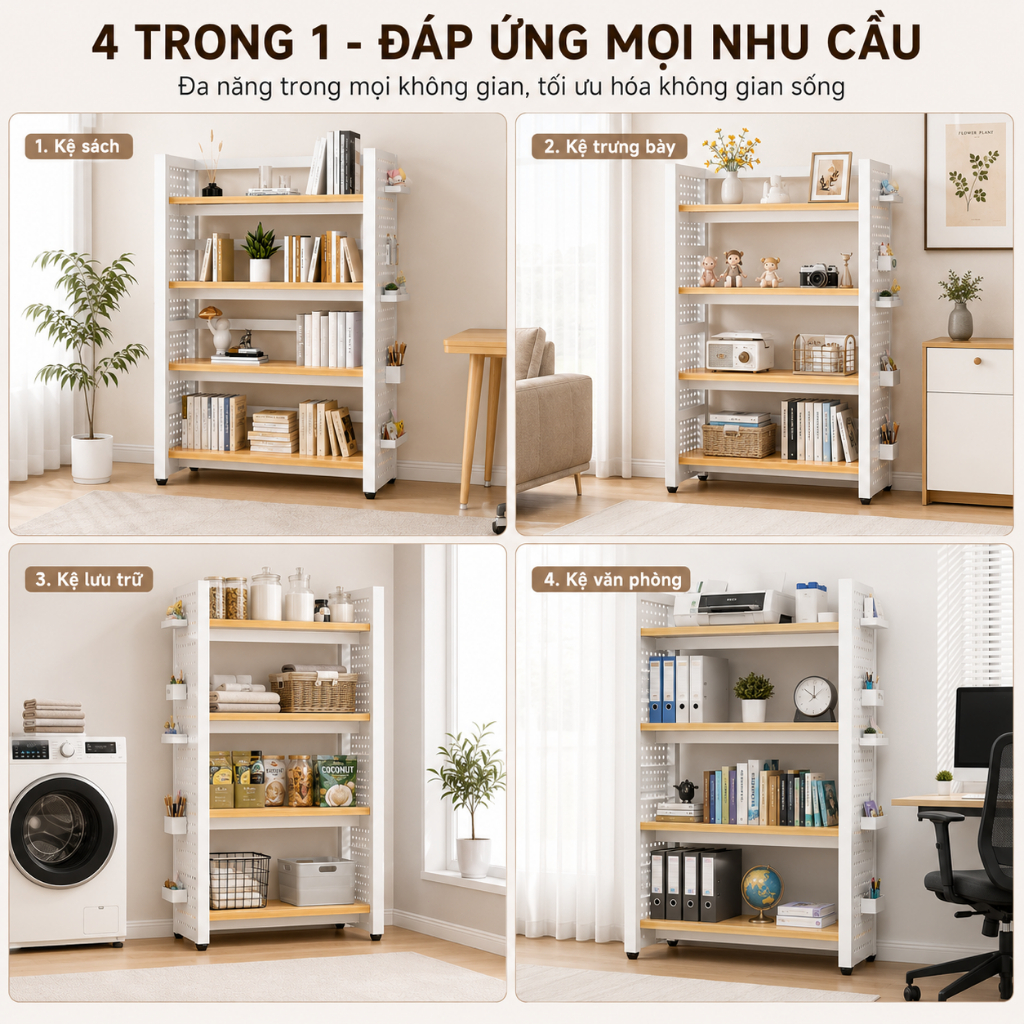 ALOVE Kệ Để Đồ Đục Lỗ Đa Năng Điều Chỉnh Tầng Kệ, Kệ Sách Lưu Trữ Phù Hợp Nhiều Không Gian | BigBuy360 - bigbuy360.vn