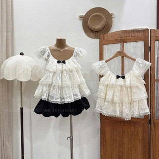 Áo babydoll ren tầng Loại 1 thiết kế nơ ngực bánh bèo siêu xinh