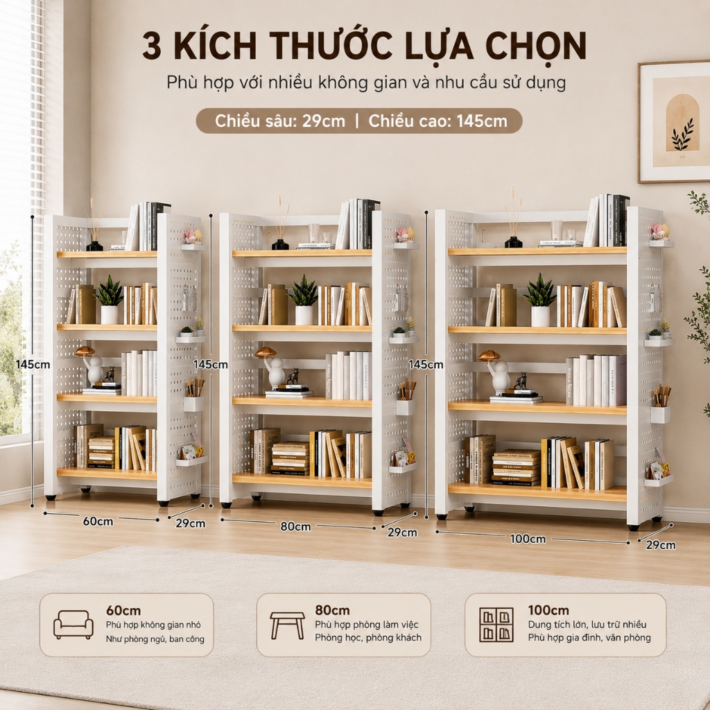 ALOVE Kệ Để Đồ Đục Lỗ Đa Năng Điều Chỉnh Tầng Kệ, Kệ Sách Lưu Trữ Phù Hợp Nhiều Không Gian | BigBuy360 - bigbuy360.vn