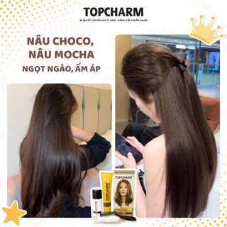 [CAO CẤP] Thuốc nhuộm tóc NÂU VÀNG SÁNG, NÂU HẠT DẺ, NÂU CARAMEL, không tẩy, siêu dưỡng, tặng đủ dụng cụ nhuộm TOPCHARM