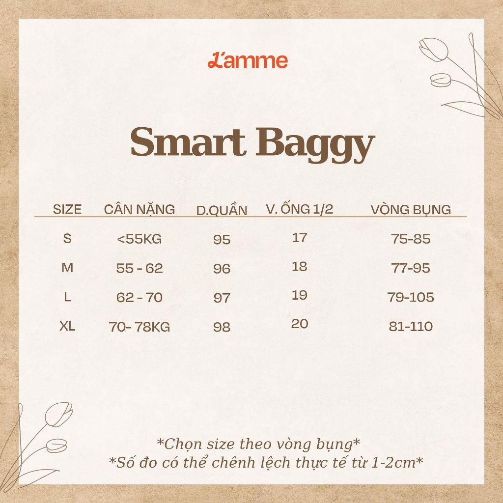 Quần Baggy Nữ SMART BAGGY Thiết Kế Lưng Chun Có Thể Điều Chỉnh Dễ Dàng, Quần Bầu Công Sở Tôn Dáng Chân Thẳng Gọn - L'amm