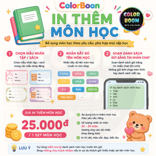 DỊCH VỤ HỖ TRỢ THÊM | Cắt Bế Theo Hình | Thiết Kế Tem Nhãn | In Thêm Môn Học | ColorBoom