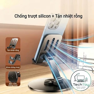 Giá Đỡ Điện Thoại Máy Tính Bảng Iphone Ipad Gập Xoay 360 Độ Gấp Gọn – Hợp Kim Đệm Cao Su Chống Trượt