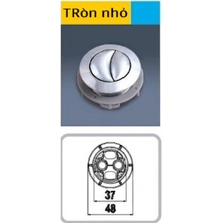 Nút nhấn xả bồn cầu mạ xi mạ crom phù hợp với nhiều loại nắp sứ bồn cầu