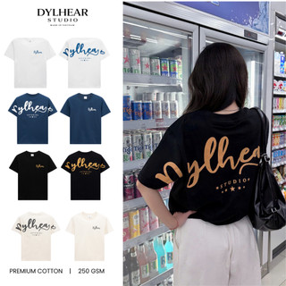 Áo thun DYLHEAR nam nữ, chất liệu Cotton 250gsm co giãn thoải mái, màu đen trắng kem xanh navy A01