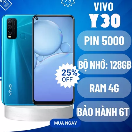 Điện thoại VIVO Y30 RAM 4G/128gb pin 5000mAh, điện thoại cũ giá rẻ bảo hành 6 tháng!