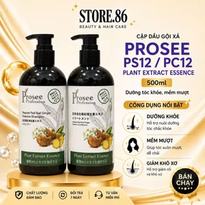 Dầu Gội Xả Gừng Dưỡng Sinh Prosee PS12/PC12 500ml | Sạch Thoáng Da Đầu, Tóc Mềm Mượt Chuẩn Salon