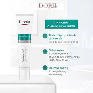 Gel Giảm Mụn Eucerin Dermopure Clinical Peeling 10 Dành Cho Mụn Viêm & Không Viêm 40ml tặng khăn ướt
