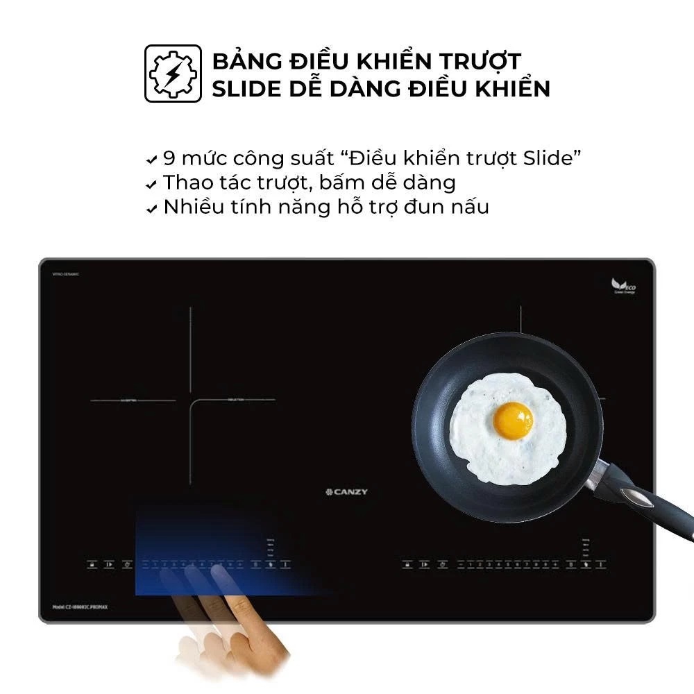 [BẾP TỪ GIÁ RẺ] Bếp từ Canzy CZ-I69692C.PROMAX kính bo viền, inverter, sôi liu riu