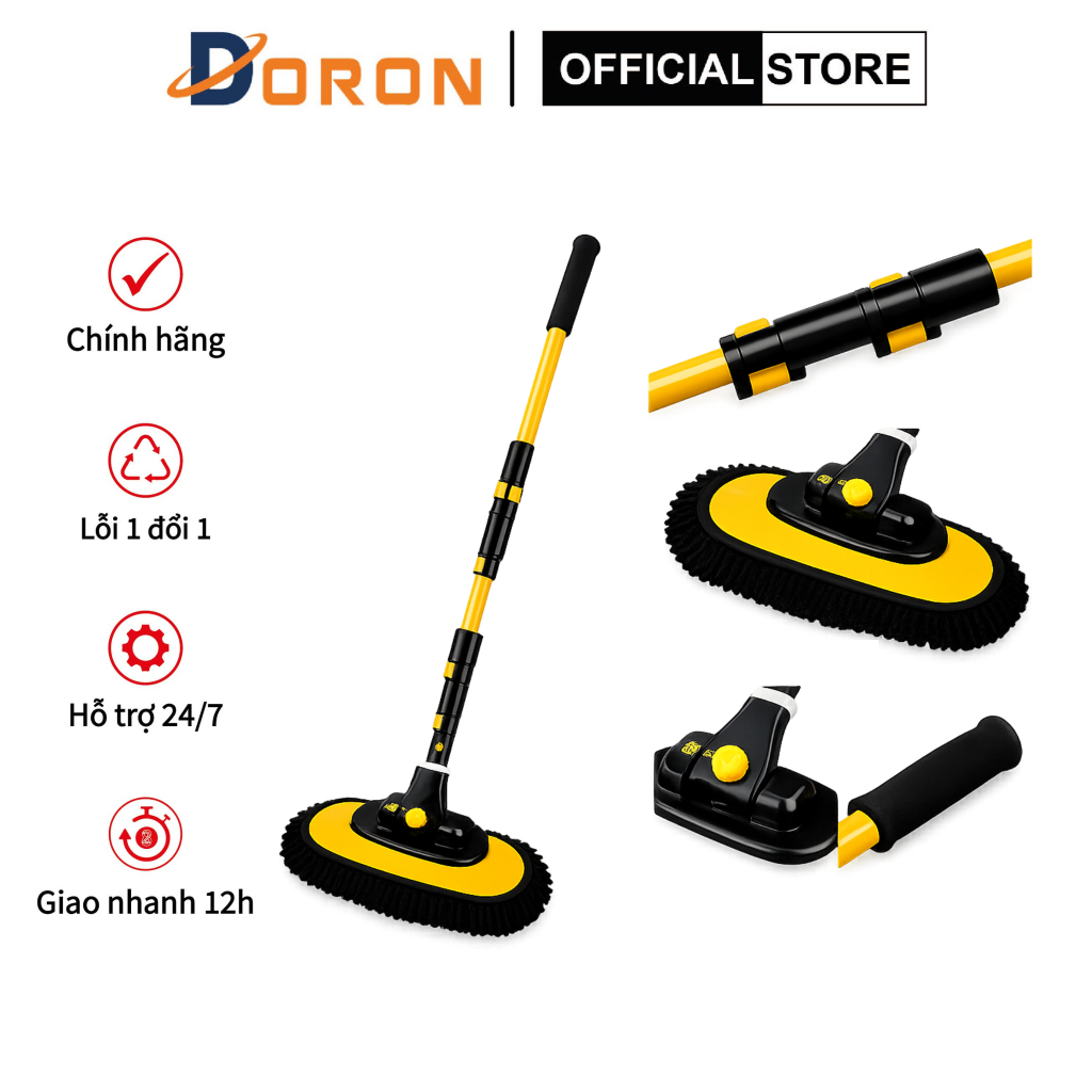 Chổi rửa nóc xe ô tô chổi lau xe ô tô cán dài 3 mức gấp gọn