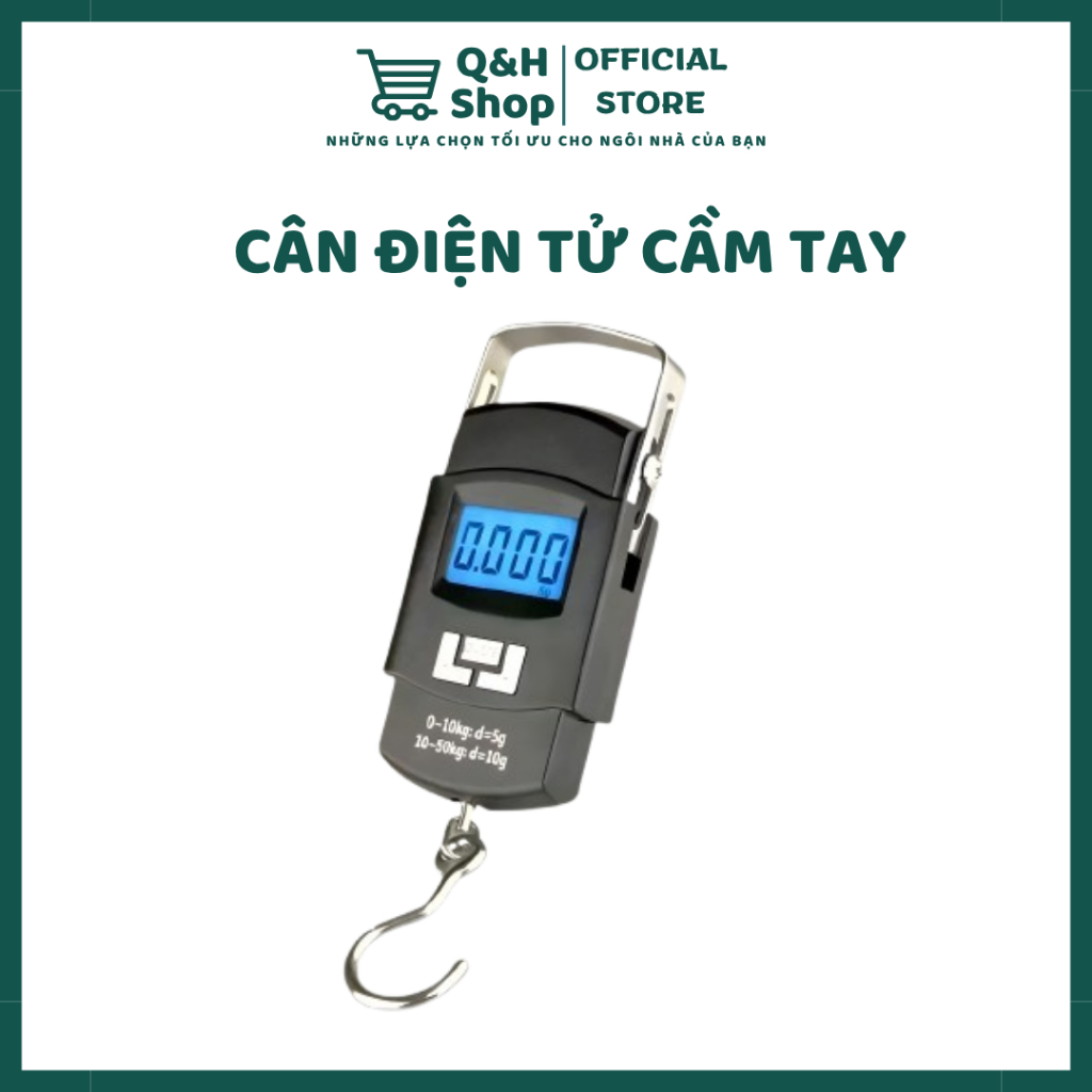 Cân điện tử cầm tay, màn hình LCD lớn, nhỏ gọn và dễ mang theo 0.03- 50kg
