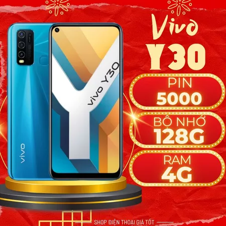 Điện thoại VIVO Y30 RAM 4G/128gb pin 5000mAh, điện thoại cũ giá rẻ bảo hành 6 tháng!!!