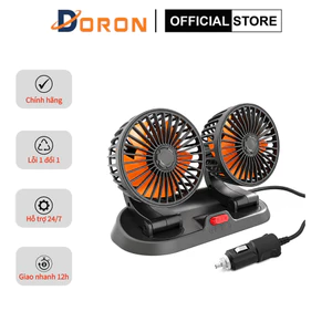 Quạt đôi ô tô 10W cắm tẩu 24V xoay 360 độ cho xe tải, xe con