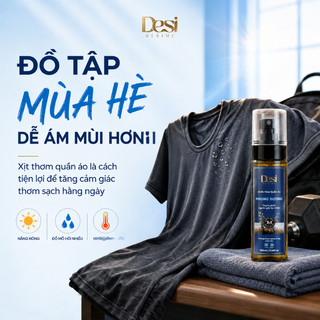 [Sale 50%,combo 3 chai]  Nước Hoa Quần Áo Desi Thơm Lâu, Xịt Khử Mùi Cơ Thể Thơm Tự Nhiên Dành Cho Dân Thể Thao Chai 100