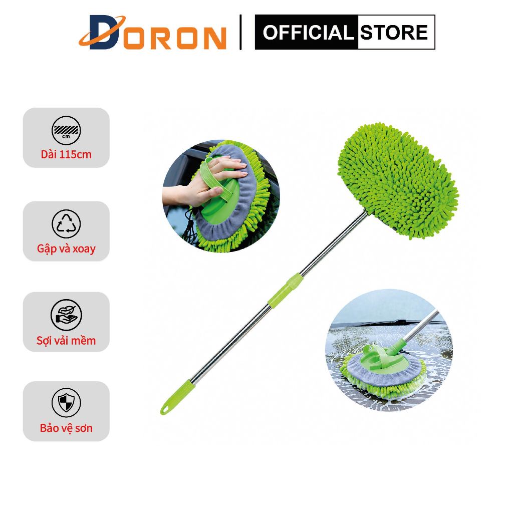 Chổi lau oto đa năng gấp gọn ba phần, vệ sinh xe hơi chuyên dụng