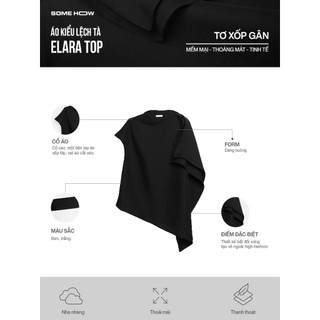 [N6] Áo Kiểu Lệch Tà Elara Top, Chất Vải Tơ Xốp Gân Thoải Mái, WKI117, SOME HOW STORE