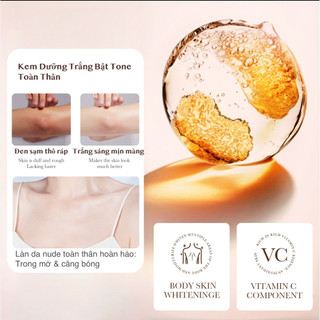 SADOER Kem Dưỡng Trắng Body Vitamin C 100ML, Nâng Tone Tức Thì, SPF20+ PA+++, Dưỡng Ẩm Không Bết Dính